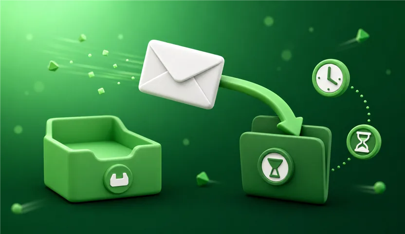 A blocked sender's message being routed into Gmail's Spam folder, where it is deleted after 30 days